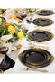 Boxwoods 125 Pcs Black and Gold Premium Quality Disposable Dinnerware Set Heavy Duty Plates Golden Cutlery For Birthday Wedding Eid And Iftar Dinner Party holiday celebrations Suitable for 25 Guests - 2