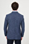 Plaid Slim Fit Mono Collar Men's Jacket Navy Blue - 41497.26Y - 5