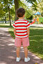 Boy's Printed Combed Cotton Shorts Set 3-5 Years I Cotton Combed Shorts Set I Short Sleeve Shorts Combed Cotton Set - 3