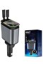 4-in-1 Retractable Car Charger with Starry Sky Projector & LED Light, Fast USB Car Phone Charger