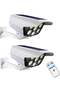 Solar Wall-mounted Light with Remote Control Auto Motion Sensor CCTV Simulation (2 Pack)
