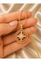 Stainless Steel North Star Pendant Gold Color Men's Necklace Compass Pendant with Gift - 6