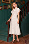 Embroidered Detailed Belted Midi Dress - 3