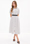 Polka Dot Maxi Dress with Belted Waist - 3