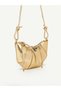 Women's Croissant Model Shoulder and Crossbody Bag with Rope Pendant Detail - 4