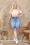 Regular Fit High Waist Mid-Length Denim Jeans Skirt - 3