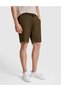 Khaki Slim Fit 100% Linen Woven Shorts with Elastic Waistband 50321827-Vr027 - 4