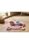 Cat Dog Wicker Food Water Bowl Mat 25 cm Scratching Mat Pink