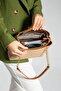 Women's Hand and Shoulder Bag Monogram Printed Chain Strap Multi-Compartment Stylish Tote Mink-Tan - 2