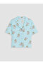 Two Mt Shop Quality Lcw Young Turquoise Combed Cotton Printed Short Sleeve Women's Shorts Pajama Set - 6