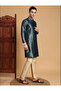 Mens Self Design Jacquard Silk Kurta Set
