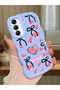 Samsung Galaxy A14 5g Compatible Case Camera Protector Blue Silicone Couple Phone Case Heart Pattern