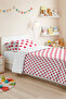Polka Dot Red Youth Room Single Pique Set-Modern White 160X220 cm Quilted Bedspread - 6