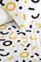 Yellow Geometric Modern Young Room Single Pique Set-Black and White 160X220Cm Quilted Bedspread - 3