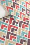 Geometric Turquoise Young Room Single Pique Set - Coral Mink 160X220 cm Quilted Bedspread - 3