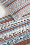 Ethnic Geometric Brown Pique Set - Bohemian Striped Blue Beige 160X220 cm Quilted Bedspread - 3