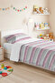 Nostalgic Geometric Youth Room Single Pique Set - Gray Zigzag 160X220 cm Quilted Bedspread - 2