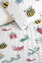 Insect Patterned Teen Room Single Pique Set - Pastel Colored 160X220 cm Quilted Bedspread - 3
