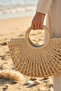 Half Moon Straw Bag - Beige |   Cnt2601-1