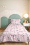 Panda Pink Pastel Girls' Pique Set - Cute Heart White Baby Room Bedspread - 160X220 cm - 6