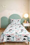 Pastel Cloud Sheep Children's Room Single Pique Set - Pink Blue 160X220 cm Quilted Bedspread - 6