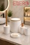 5-Piece Bathroom Accessory Set Luxury White Bathroom Set Trash Can Toilet Brush Toothbrush Holder Soap Dispenser - 3