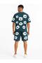 Men's 2-Piece Set Printed Shorts T-Shirt Set Oversize Double Face - 3