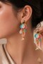 Natura Series Women's Gold-Color Multi-Color Fish Design Dangle Earrings - Bohemian & Summer Chic - 2