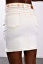 Ecru Patterned Denim Skirt with Waist Detail 1040 - 6