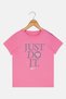 Toddlers Girl Crew Neck Short Sleeve Graphic Print T-Shirt, Pink - 2