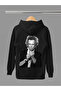 Keith Richards Printed Cotton Long Sleeve 3-Yarn Hooded Rock Sweatshirt