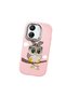 Redmi 13C Compatible Case Camera Protective Pink Silicone Couple Phone Case with Owl Pattern - 3