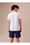 Boy's Combed Cotton 2-Piece Set with Pre-Printed T-Shirt and Printed Shorts Navy Blue - 2