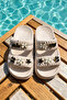 Children's Stone Detailed Slippers 333-433 Beige - 4