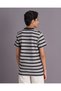 Senior Boys Grey Striped Mandarin Collar Polo - 3