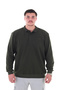 Long-Sleeved Polo Collar Seasonal Sweatshirt Khaki, Suitable for Men with Large Sizes between 115-155 Kilograms