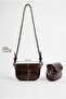 Women's Brown Stylish Design Mini Hand and Shoulder Bag - 3