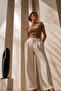 Off-The-Shoulder Halter Neck Ring Detailed Camisole Crop Blouse - 3