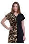 Women's Color-Block Leopard Print Homewear Dress - 2
