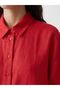 Lcw Vision Red Women's 100% Linen Shirt - 3