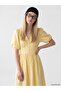 Xside Yellow Balloon Sleeve Waist Belted Corset Dress - 2
