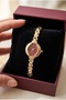 Women's Steel Watch Gold Color & Burgundy Dial Vintage Elegant Stylish Old Money Premium Women's Wristwatch Luxury Design |   Limited Edition 2026 - 7