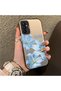 Samsung Galaxy M13 Compatible Silicone Edge Hard Back Case Couple Phone Case with Floral Pattern - 3