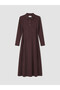 Lcw Everyday Claret Red Polo Collar Waist-Slit Dress - 5