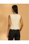 Women Ivory Schiffli Hem Square Neck Top - 3