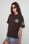 Sahara Women's Soft and 100% Organic Cotton Brown T-Shirt with Print Detail - 3
