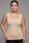 Trend42Plus Large Size Thick Strap Basic Top - Beige