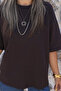 Coffee Oversize Basic Tshirt - 4