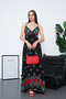 Full Length Straps Double Breasted Me Gathered Viscose Dress - 2