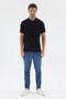 Black-Burgundy Polo Collar Pique Short Sleeve Slim Fit 100% Cotton T-Shirt 1011260171 - 2